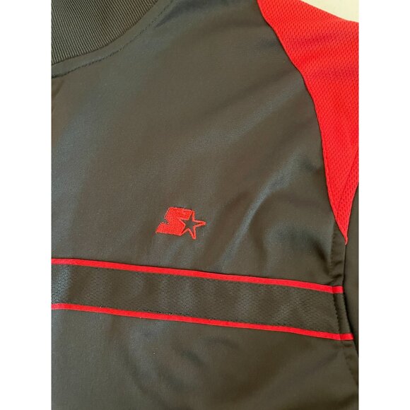 Starter Men's Large Track Jacket workout running Black Red Polyester Egypt Made - Picture 4 of 6